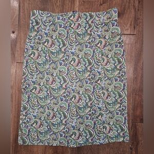 Anthropologie Maeve Pencil skirt size small green, blue, brown, white